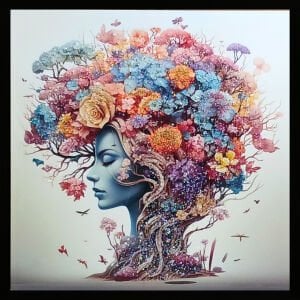 Epoksi Kadın Tablo 85x85cm