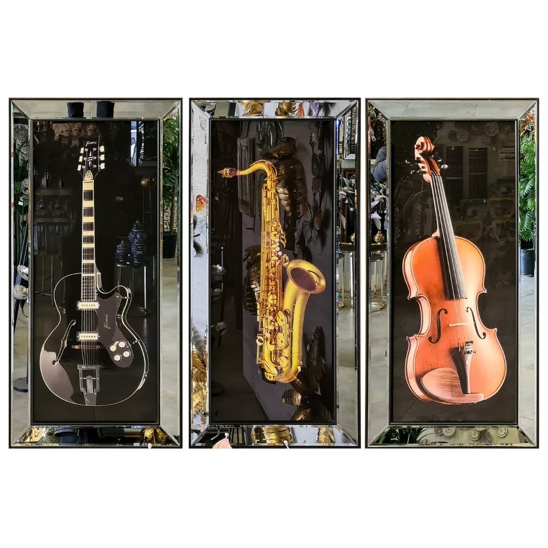UV 3 lü Set Müzikal Tablo 54x114cm