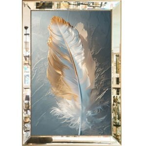 Aynalı Epoksi Tüy Tablo 84x123cm