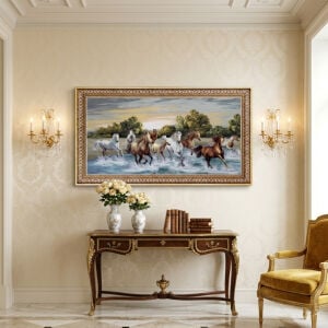 Goblen Kızıl Atlar Tablo 82x142cm