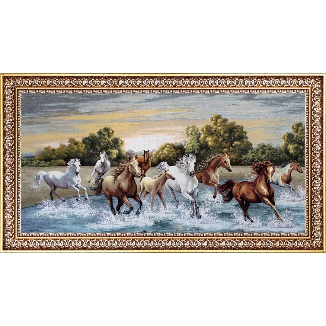 Goblen Kızıl Atlar Tablo 82x142cm