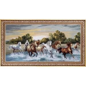 Goblen Kızıl Atlar Tablo 82x142cm