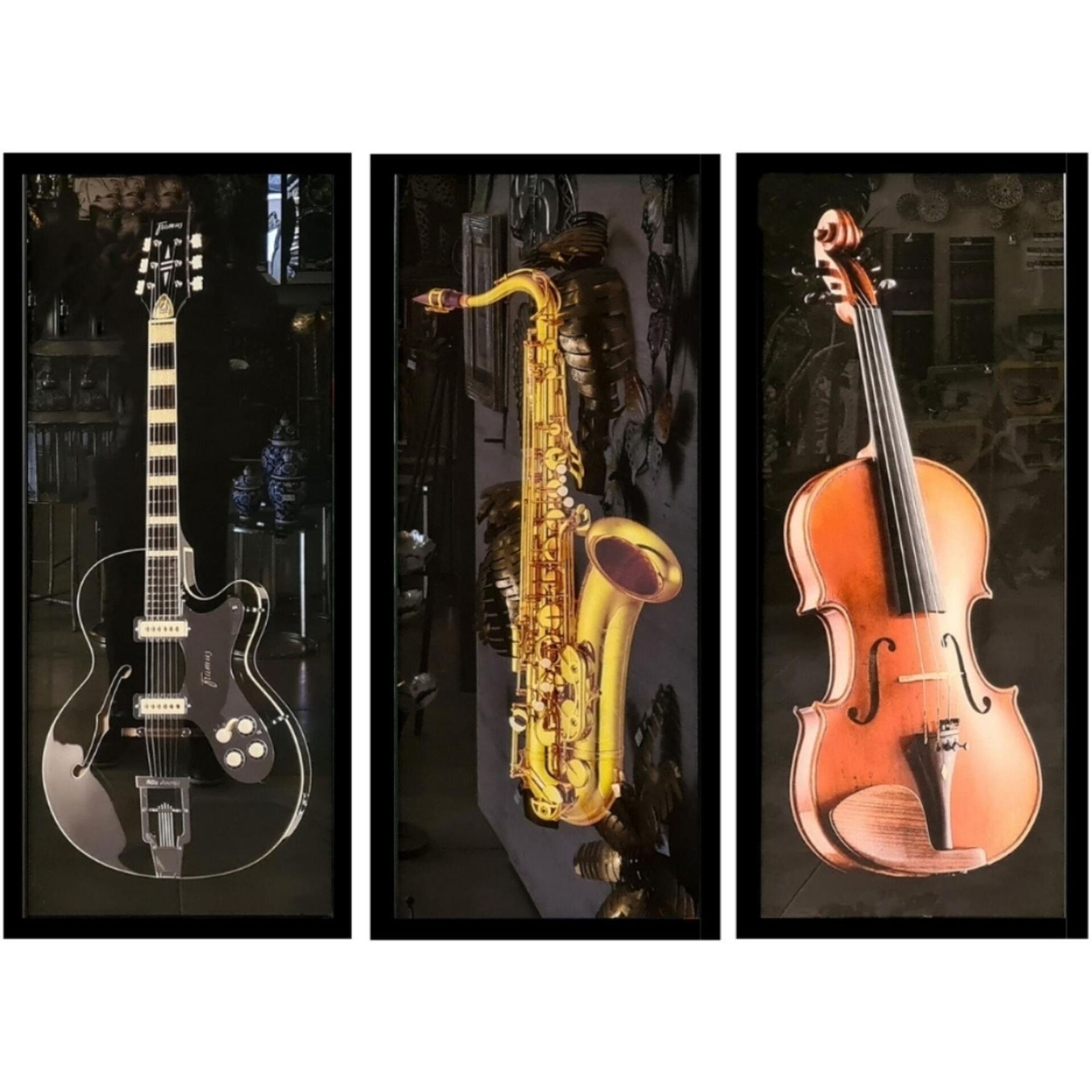 UV 3lü Set Müzikal Tablo 105x135cm