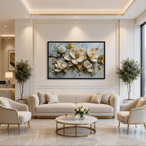 Epoksi Çiçekli Tablo 85x125cm