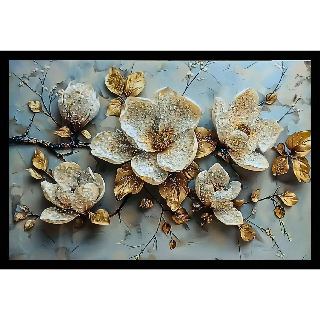 Epoksi Çiçekli Tablo 85x125cm