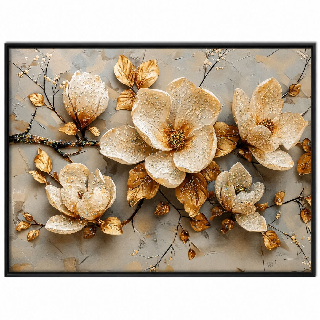 Epoksi Çiçekli Tablo 85x125cm
