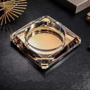 Kristal Kül Tablası Bal 12x12cm