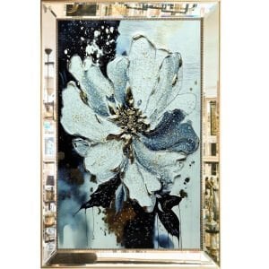 Aynalı Epoksi Çiçek Tablo 84x123cm