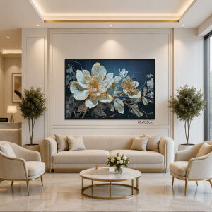 Epoksi Çiçekli Tablo 85x125cm