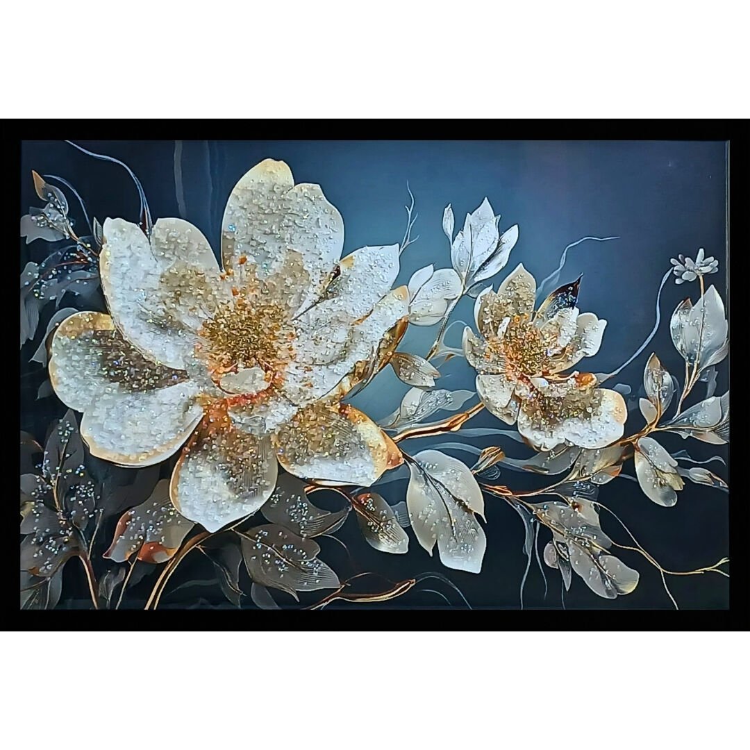 Epoksi Çiçekli Tablo 85x125cm