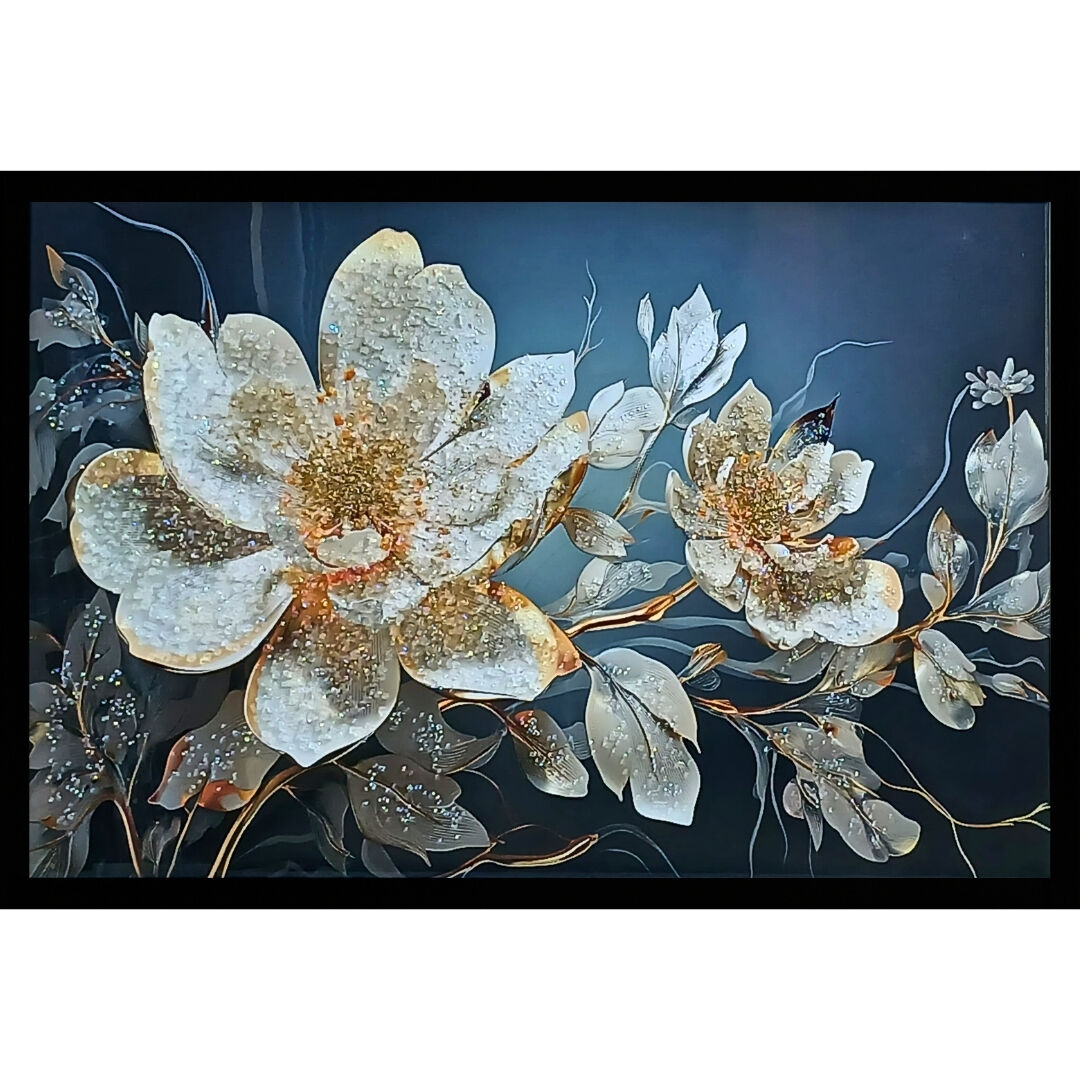 Epoksi Çiçekli Tablo 85x125cm