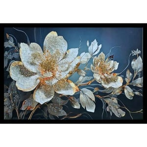 Epoksi Çiçekli Tablo 85x125cm