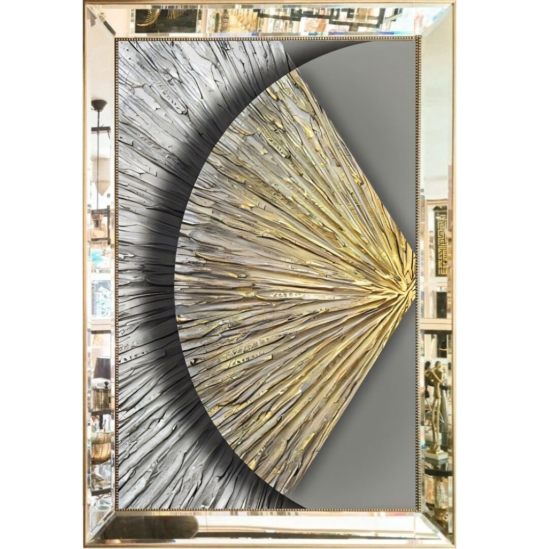 Aynalı Epoksi Soyut Tablo 84x123cm