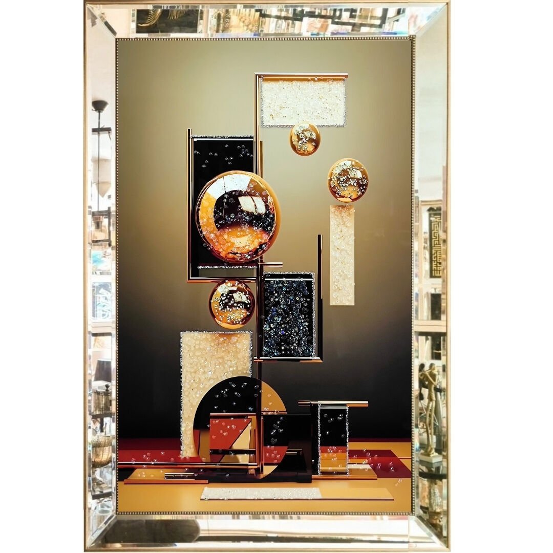 Aynalı Epoksi Soyut Tablo 84x123cm