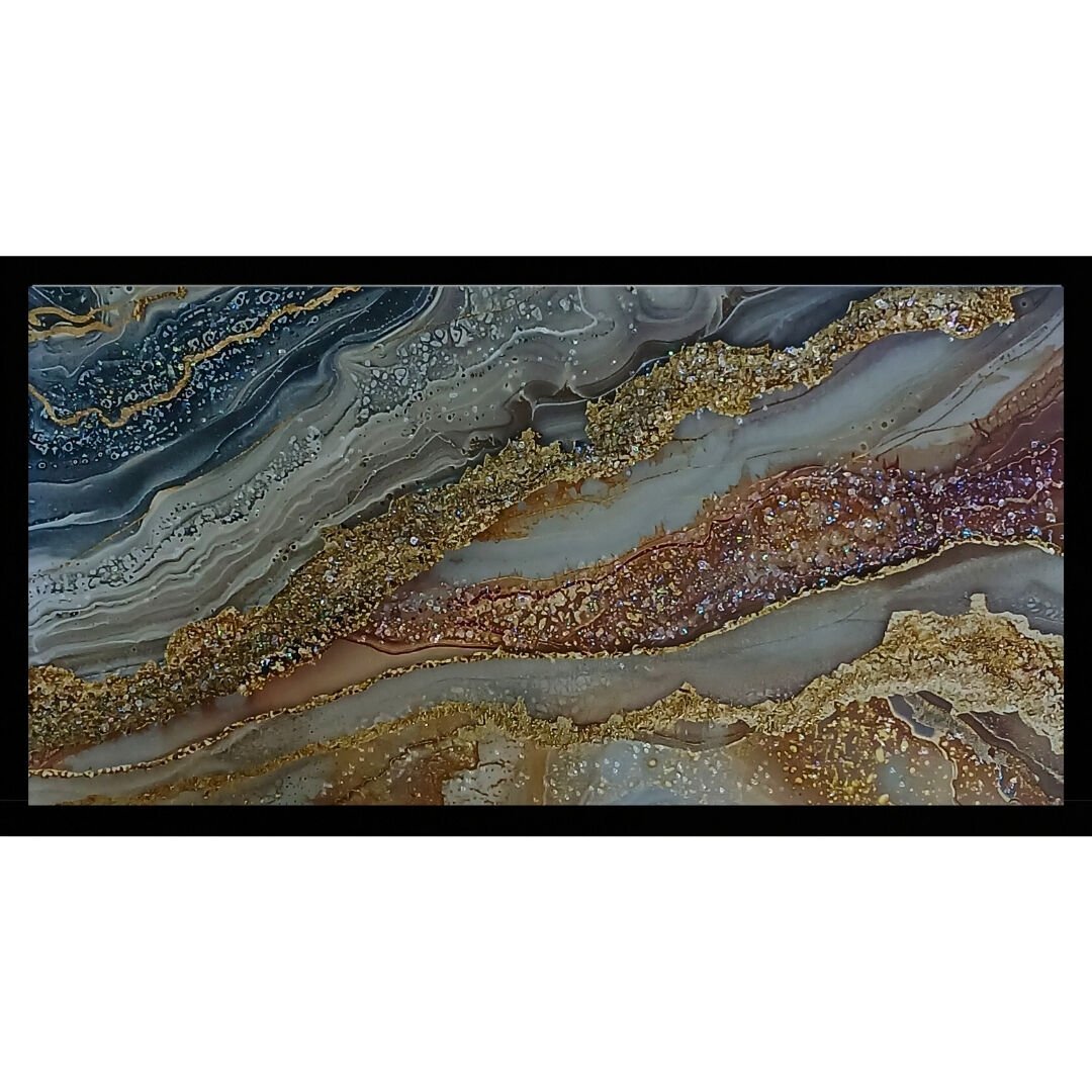 Epoksi Soyut Tablo 75x145cm