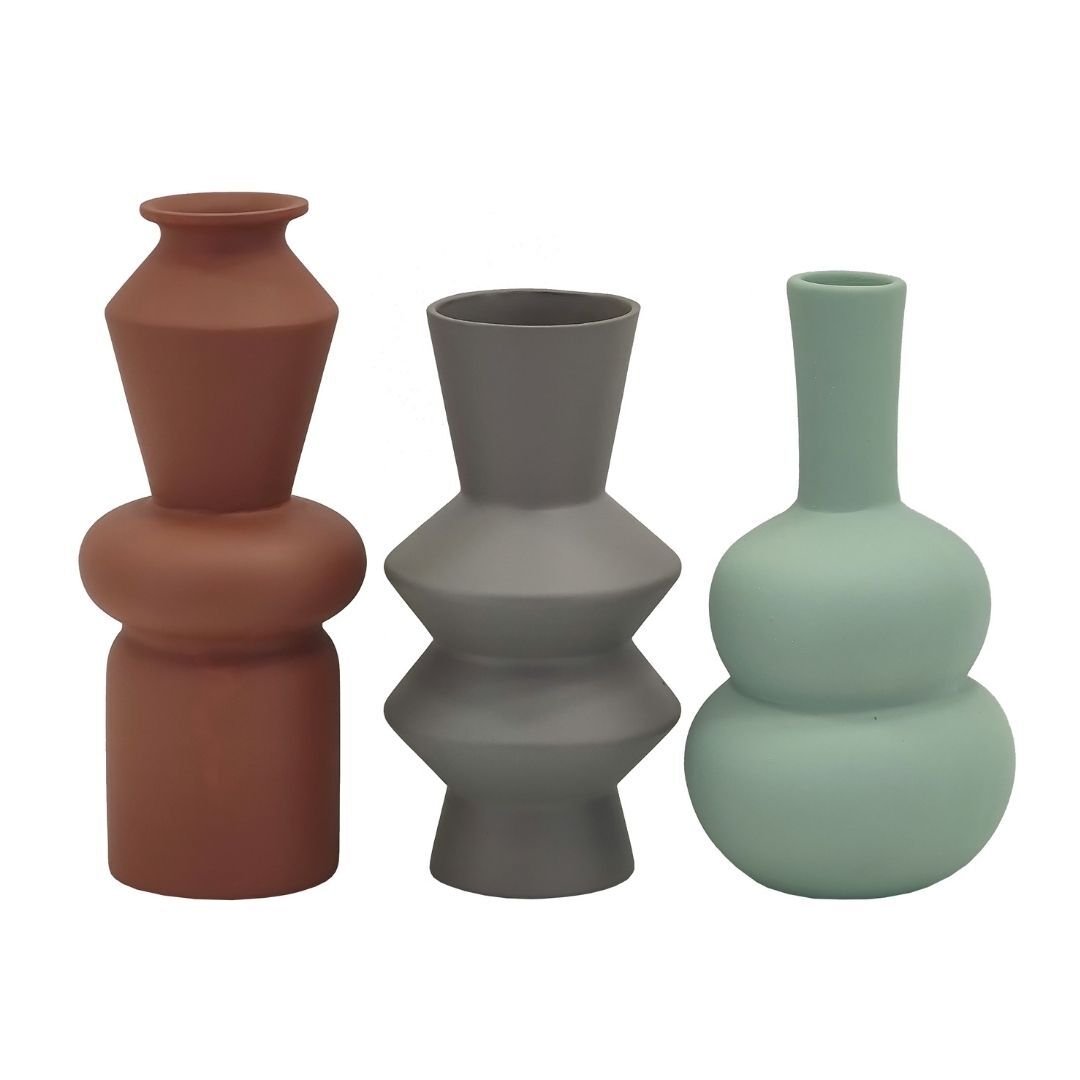 3lü Set Vazo 10x30cm 3 Renk