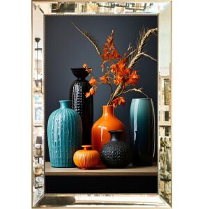 Aynalı Epoksi Vazolar Tablo 84x123cm