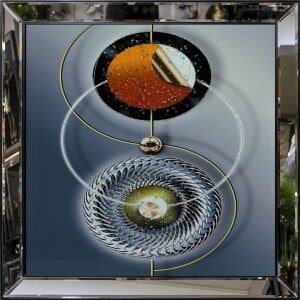 Aynalı Epoksi Soyut Tablo 94x94cm