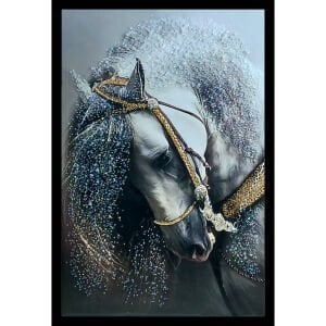 Epoksi Beyaz At Tablo 85x125cm