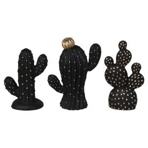 3lü Set Kaktüs Siyah 16x22cm