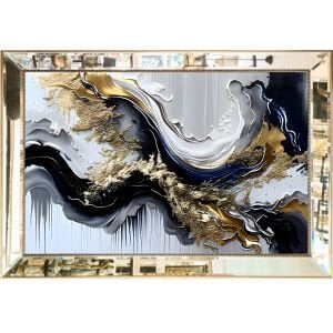 Aynalı Epoksi Soyut Tablo 84x123cm