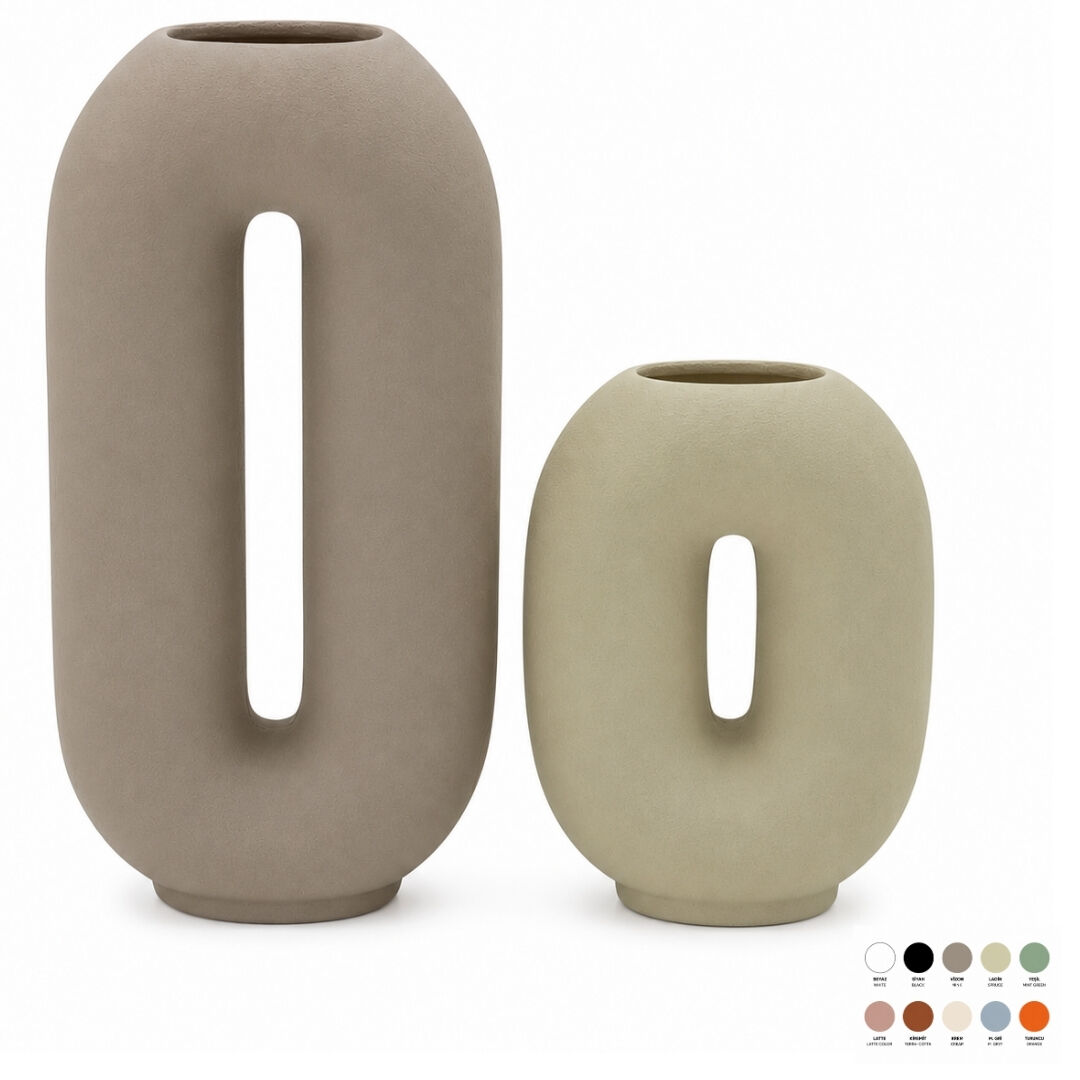 2li Set Oval Vazo 17x32cm