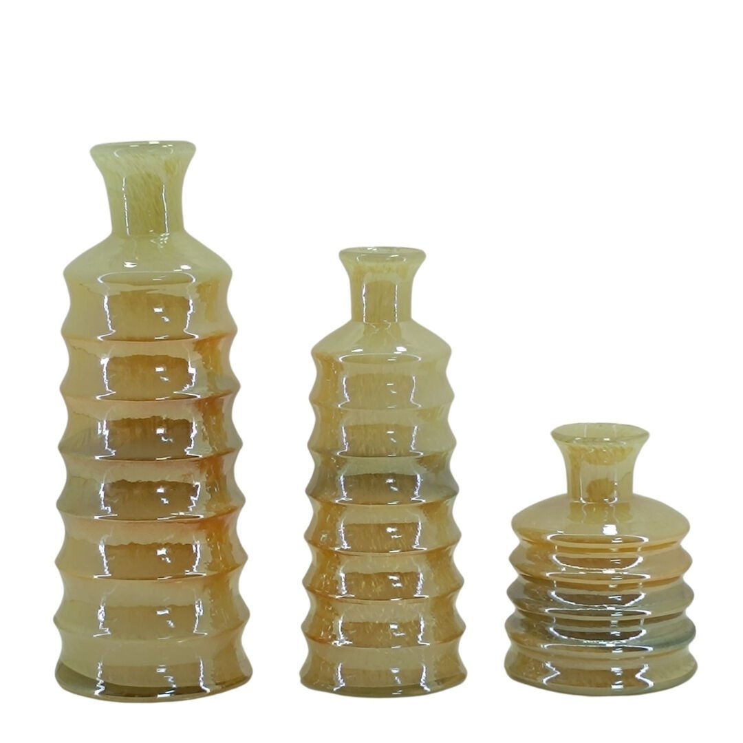 3lü Set Dekoratif Cam Vazo 20x48cm