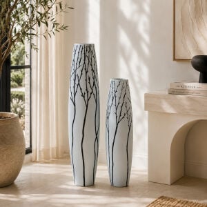 2li Set Dal Desenli Vazo 19x85cm