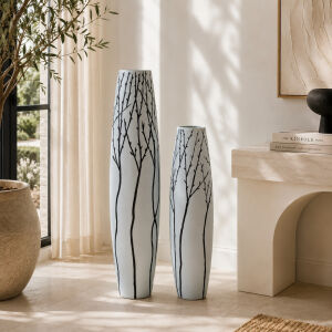 2li Set Dal Desenli Vazo 19x85cm