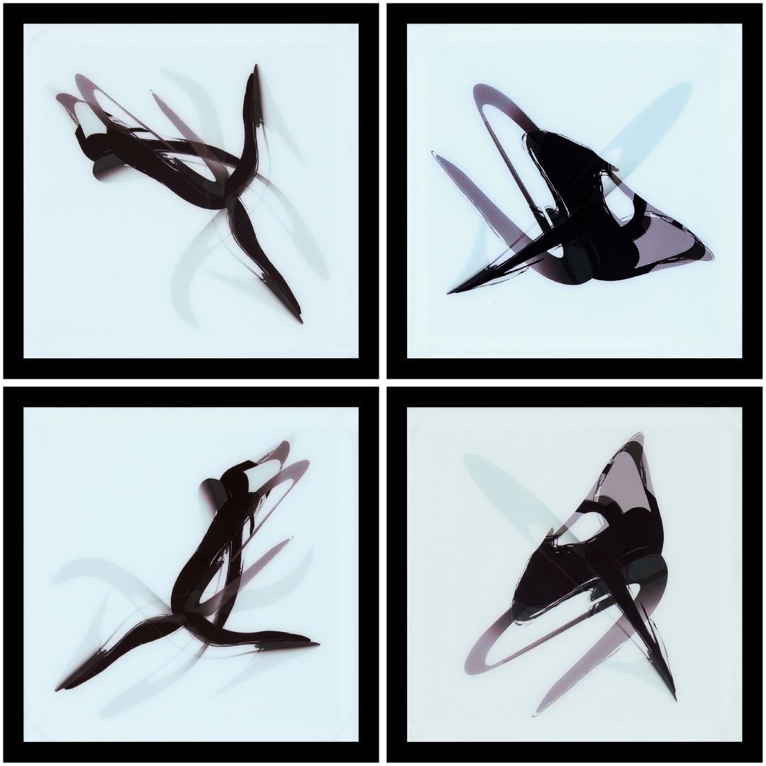 UV 4lü Set Soyut Tablo 120x120cm