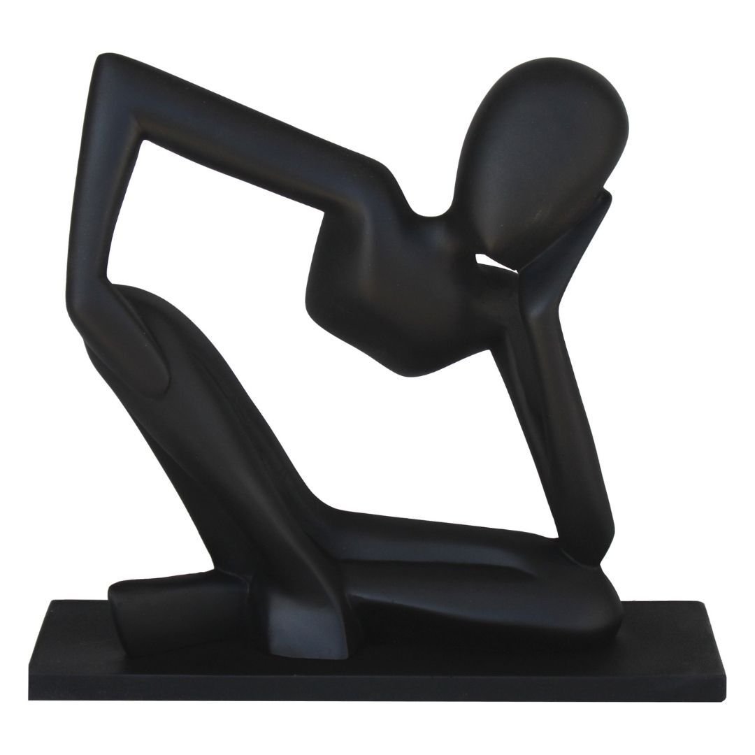 Yan Oturan Yogacı 20x21cm Siyah