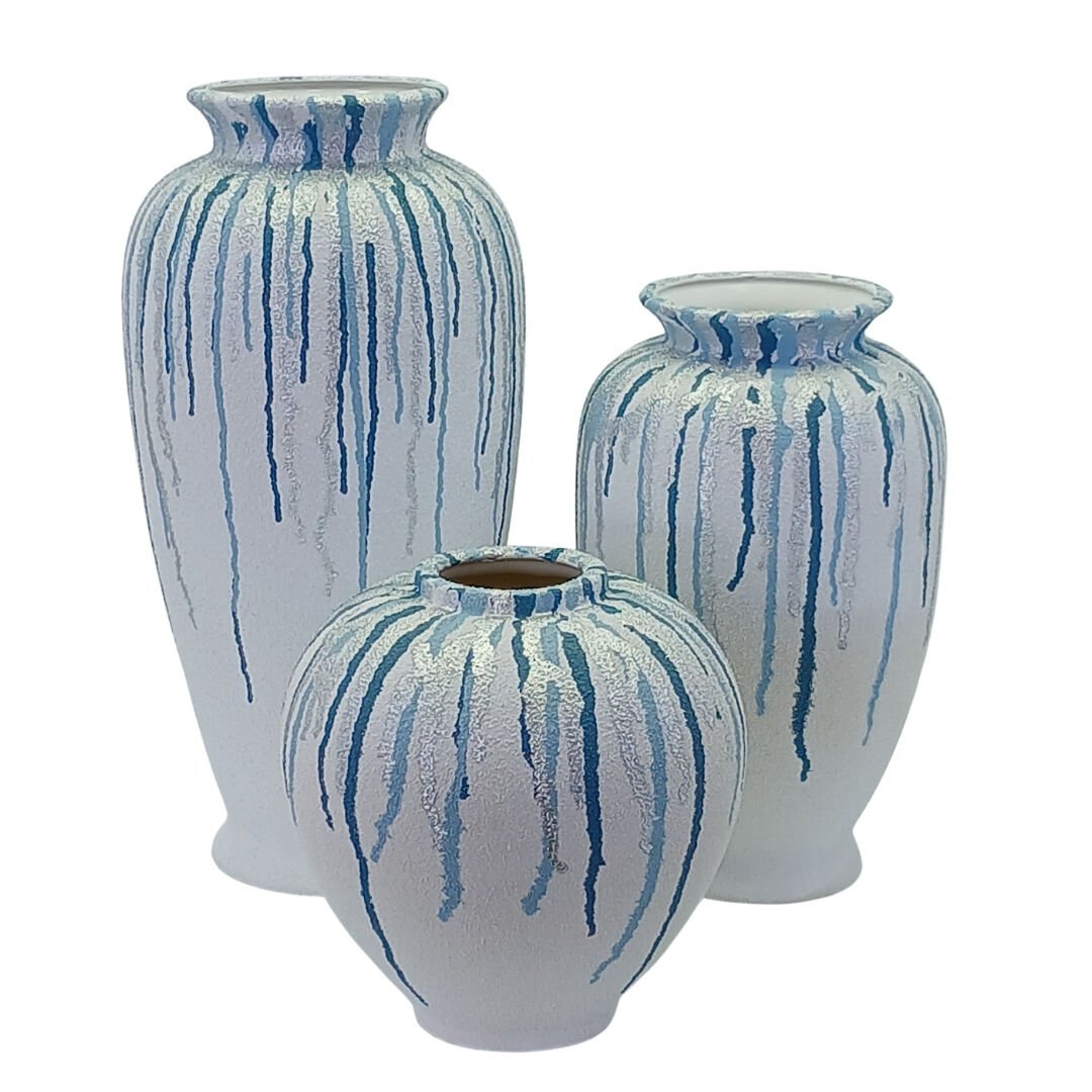 3lü Set Seramik Vazo 23x46cm