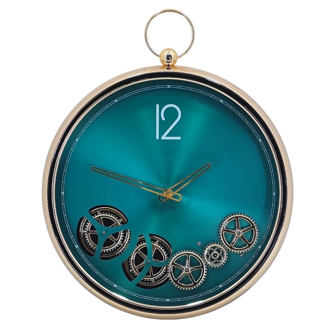 Çarklı Saat Mavi 35x42cm