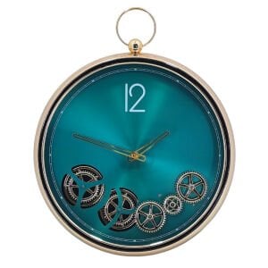 Çarklı Saat Mavi 35x42cm