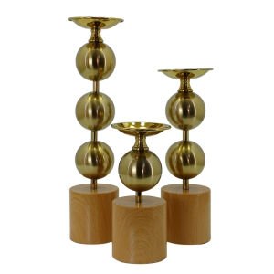 3lü Set Metal Şamdan 10x44cm