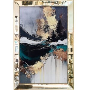 Aynalı Epoksi Soyut Tablo 84x123cm