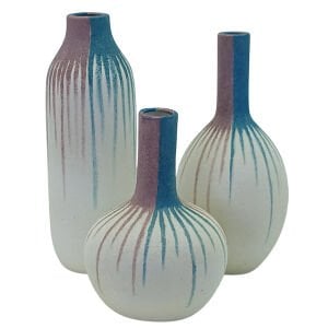 3lü Set Seramik Vazo 14x40cm