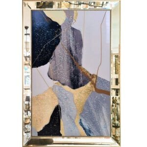 Aynalı Epoksi Soyut Tablo 84x123cm