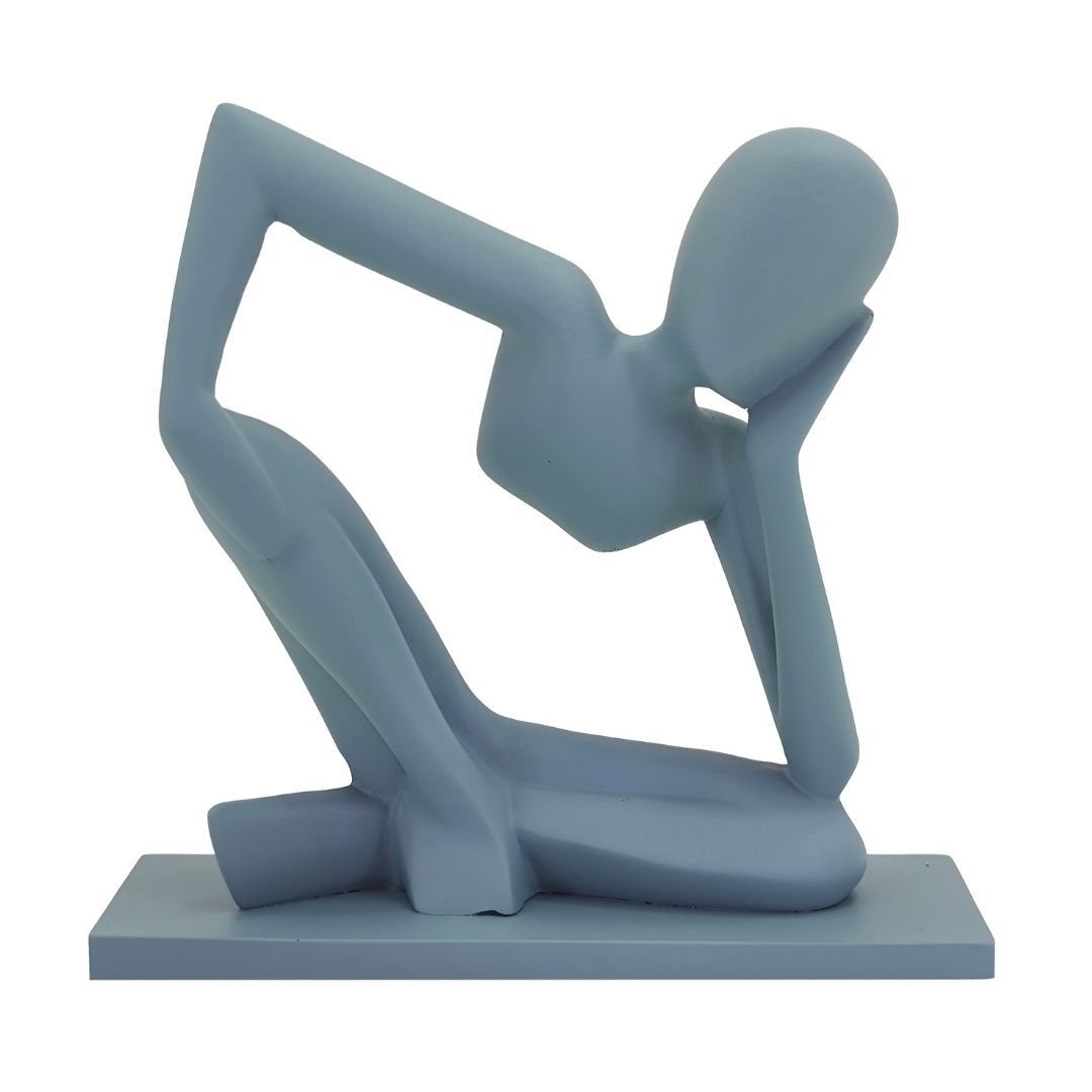 Yan Oturan Yogacı 20x21cm Gri