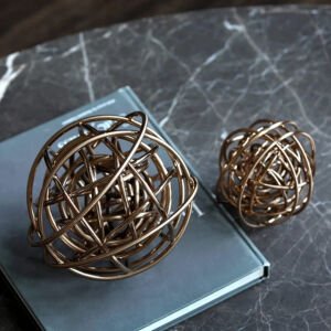 2li Set Metal Yumak Obje 17x17cm