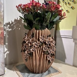 3lü Set Çiçekli Vazo 24x39cm