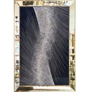 Aynalı Epoksi Line Soyut Tablo 84x123cm