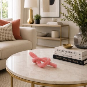 Cam Düğüm Obje Pembe 9x24cm