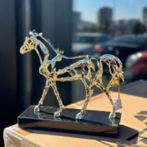 Döküm Mermerli At 22x24cm