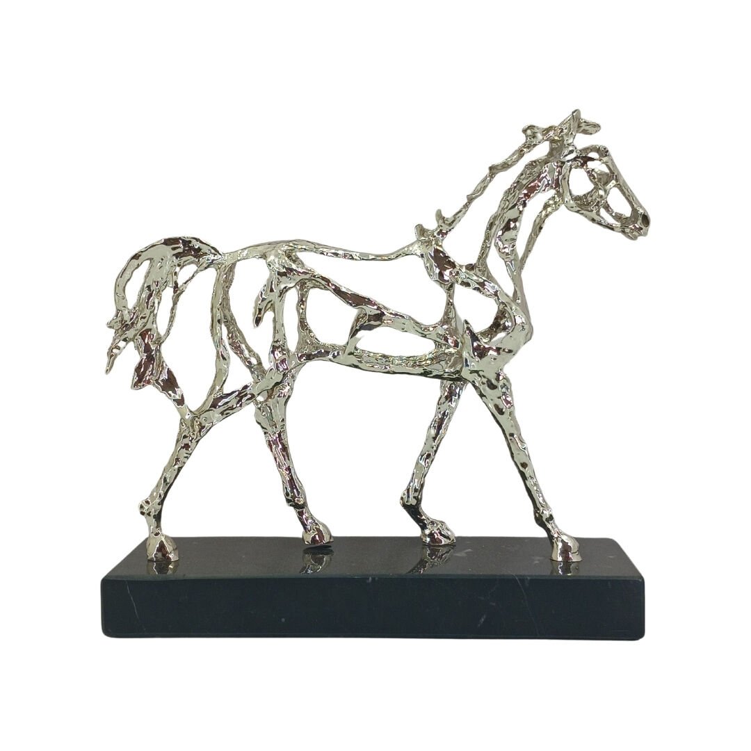 Döküm Mermerli At 22x24cm