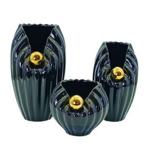 3lü Set Seramik Vazo 16x27cm