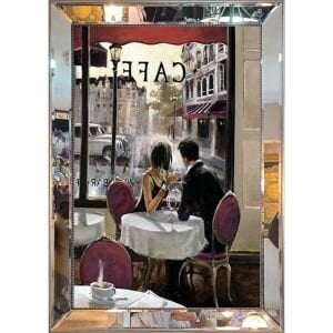 Ayna Çerç. Cafe Tuval Tablo 82x112cm