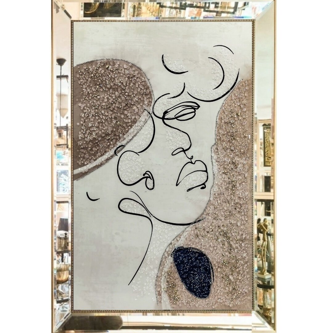 Aynalı Epoksi Soyut Tablo 84x123cm