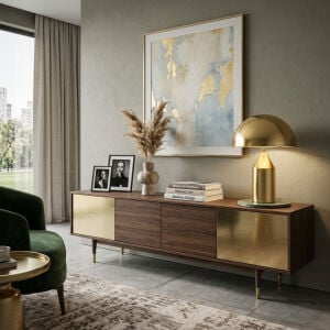Mantar Abajur Gold 35x46cm