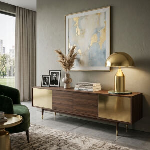 Mantar Abajur Gold 35x46cm